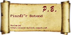Piszár Botond névjegykártya